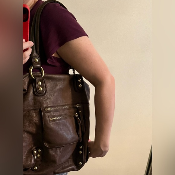 Linea Pelle Genuine Italian Brown Leather Bag - Picture 9 of 9